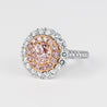 GIA Certified Fancy Pink 3.1 CTW Diamond Double Halo Ring