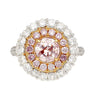 GIA Certified Fancy Pink 3.1 CTW Diamond Double Halo Ring