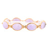 GIA Certified GUMP Signed Lavender Jadeite Jade 14K Gold Link Bracelet