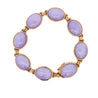 GIA Certified GUMP Signed Lavender Jadeite Jade 14K Gold Link Bracelet
