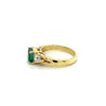 GIA Certified Minor Oil Zambian Emerald & Trillion Diamond 3-Stone Ring in 18K-Rings-ASSAY