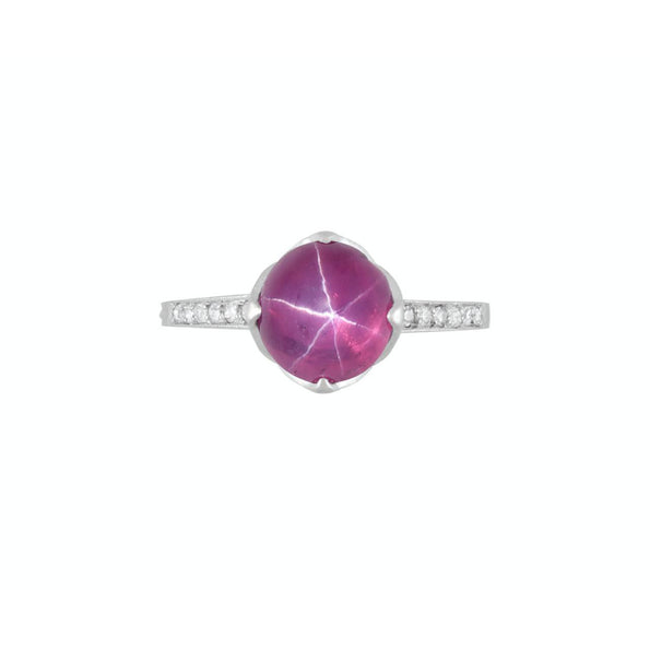 GIA Certified No Heat Star Ruby in Vintage Platinum and Diamond Ring Signed Dreicer & Co.