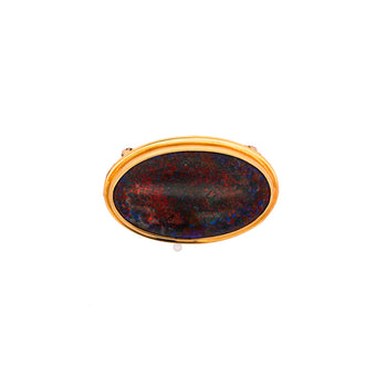 GIA Certified Oval Black Opal 18K Gold Pendant and Pin – Assay Jewelers
