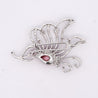 GIA Certified Pink Natural Saltwater Conch Pearl & Diamond Platinum Brooch