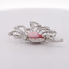 GIA Certified Pink Natural Saltwater Conch Pearl & Diamond Platinum Brooch