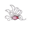 GIA Certified Pink Natural Saltwater Conch Pearl & Diamond Platinum Brooch