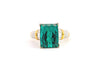 GIA Certified Rectangular Cut Blue-Green Indicolite Tourmaline and Diamond 18K Gold Ring