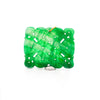 GIA Certified Type A Fei Cui Jadeite Jade Pierced Carving Yellow Gold Pendant