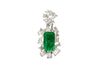 GIA & GRS Certified Natural Muzo Vivid Green Colombian Emerald Pendant Necklace with Diamonds  in 18K Gold