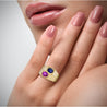 GIA certified Blue and Pink Sapphire Mens Ring in 18k solid gold - ASSAY