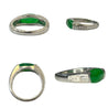 GIA certified Oval Jade with Diamond Sidestones in Platinum Ring - ASSAY