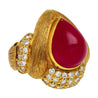 GRS Cert. 13.86 Carat No Heat Ruby Eiseman Signed Vintage Ring
