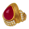 GRS Cert. 13.86 Carat No Heat Ruby Eiseman Signed Vintage Ring