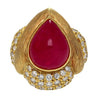 GRS Cert. 13.86 Carat No Heat Ruby Eiseman Signed Vintage Ring
