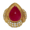 GRS Cert. 13.86 Carat No Heat Ruby Eiseman Signed Vintage Ring