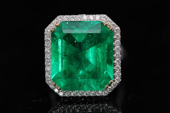 GRS Cert. 17.73 Carat Minor Oil Colombian Emerald Ring – Assay Jewelers