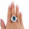 GRS Certified 18.16 Carat No Heat Mogok Burma Oval Cut Blue Sapphire and Diamond Ring-Rings-ASSAY