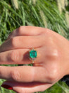 GRS Certified 2.09 Carat Natural Colombian Emerald Set in 18k Solid Gold Ring