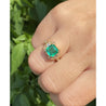 GRS Certified 2.09 Carat Natural Colombian Emerald Set in 18k Solid Gold Ring