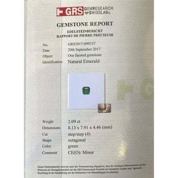 GRS Certified 2.09 Carat Natural Colombian Emerald Set in 18k Solid Gold Ring – Assay Jewelers
