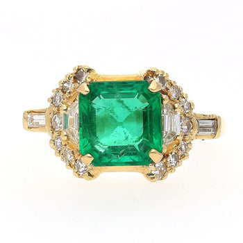 GRS Certified 2.09 Carat Natural Colombian Emerald Set in 18k Solid Gold Ring – Assay Jewelers