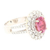 GRS Certified 2.33 Carat Pink Sapphire and Diamond Ring in 18K White Gold