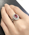 GRS Certified 2.33 Carat Pink Sapphire and Diamond Ring in 18K White Gold