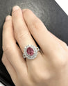 GRS Certified 2.33 Carat Pink Sapphire and Diamond Ring in 18K White Gold