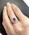 GRS Certified 2.33 Carat Pink Sapphire and Diamond Ring in 18K White Gold