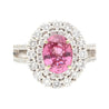 GRS Certified 2.33 Carat Pink Sapphire and Diamond Ring in 18K White Gold