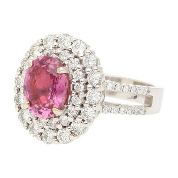 GRS Certified 2.33ct Pink Sapphire Diamond Ring 18KWhite Gold – Assay Jewelers