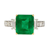 GRS Certified 3.16 Carat Vivid Green Minor Oil Colombia Emerald and Diamond 18K Ring | GRS Appendix.