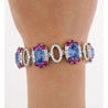 GRS Certified 41.17 CTTW Sri Lanka No Heat Blue Sapphire Bracelet with Diamond & Ruby in 18K White Gold-Bracelet-ASSAY