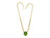 GRS Certified 51 carat Green Oval Cut Peridot with Diamond Halo in 18K Gold Cuban Chain Setting Pendant Necklace