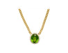 GRS Certified 51 carat Green Oval Cut Peridot with Diamond Halo in 18K Gold Cuban Chain Setting Pendant Necklace-Necklace-ASSAY