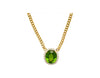 GRS Certified 51 Karat Grüner Ovalschliff-Peridot mit Diamant-Halo in 18K Gold Cuban Chain Fassung Pendant Halskette