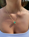 GRS Certified 5.83 Carat Colombian Emerald in 18K Floating Solitaire Necklace