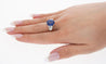 GRS Certified 6.35 Carat Oval Cut Royal Blue Sapphire with Diamonds in Platinum Ring