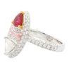 GRS Certified Trilliant Cut Burma Ruby and Diamond Long Oval Shaped Toi Et Moi Ring in 18K White Gold-Rings-ASSAY