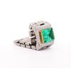 GRS certified 3.43 carat Colombian Emerald Mens Link Ring