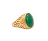 Grade A Jadeit-Jade in 22K geschnitztem Gold-Solitaire-Fassung Unisex-Ring