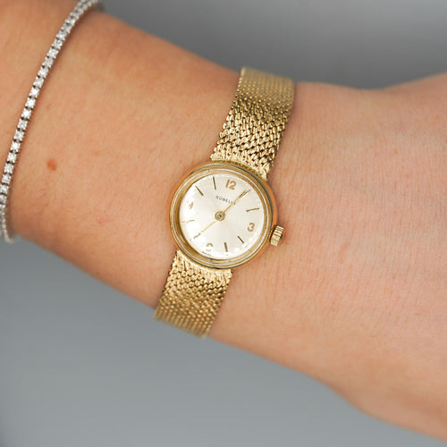 Gübelin 18K Gold Champagne Dial Mesh Bracelet Ladies Watch