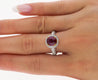 Gubelin Certified 3.02 Carat Cushion Cut Burma Ruby & Round Cut Diamond Platinum Ring