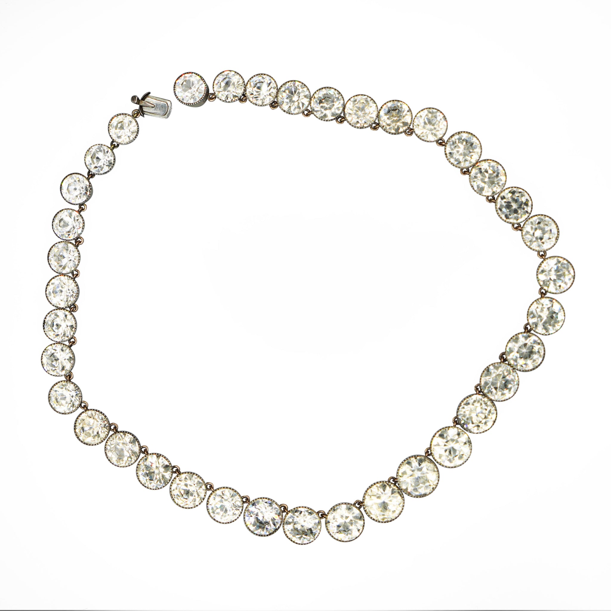 Hamilton and Inches Vintage Riviera Paste Necklace and Bracelet Set 1910s