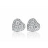 Heart Shape Diamond Stud Earrings in 18k white gold - ASSAY