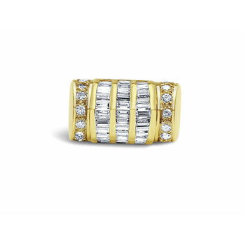 Bague homme lourde en or 14 carats avec diamants taille baguette – Assay Jewelers