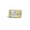 Heavy 14k Gold Mens Ring With Baguette Cut Diamonds - ASSAY