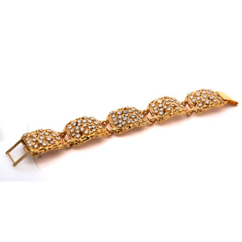 Heavy Vintage Diamond 5-Link 14K Gold Nugget Bracelet – Assay Jewelers