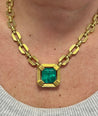 Henry Dunay 19.48 carat Colombian Emerald Necklace in 18k Yellow Gold-Necklaces-ASSAY