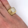 Henry Dunay Diamond Cluster Ring in 18K Ribbed Textured Yellow Gold-Rings-ASSAY